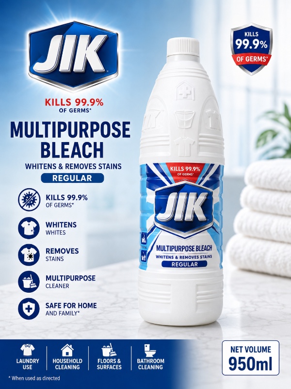JIK Multipurpose Bleach Regular (950ml)