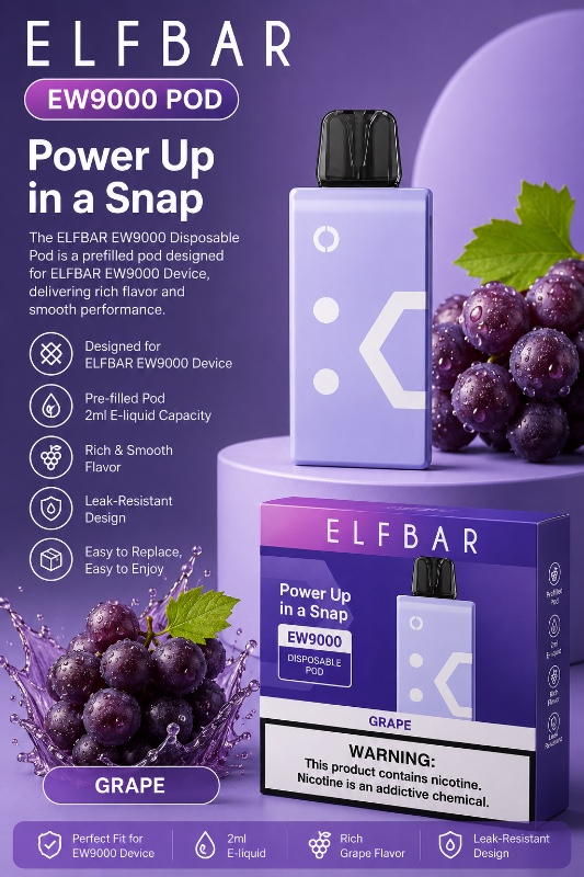 ELFBAR EW9000 Disposable Pod – Grape