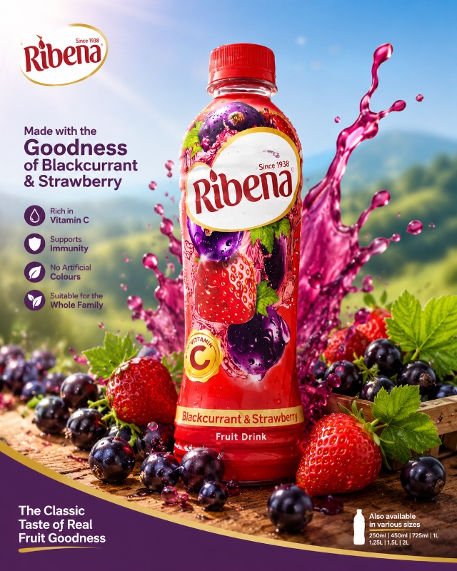 Ribena Blackcurrant & Strawberry Fruit Drink