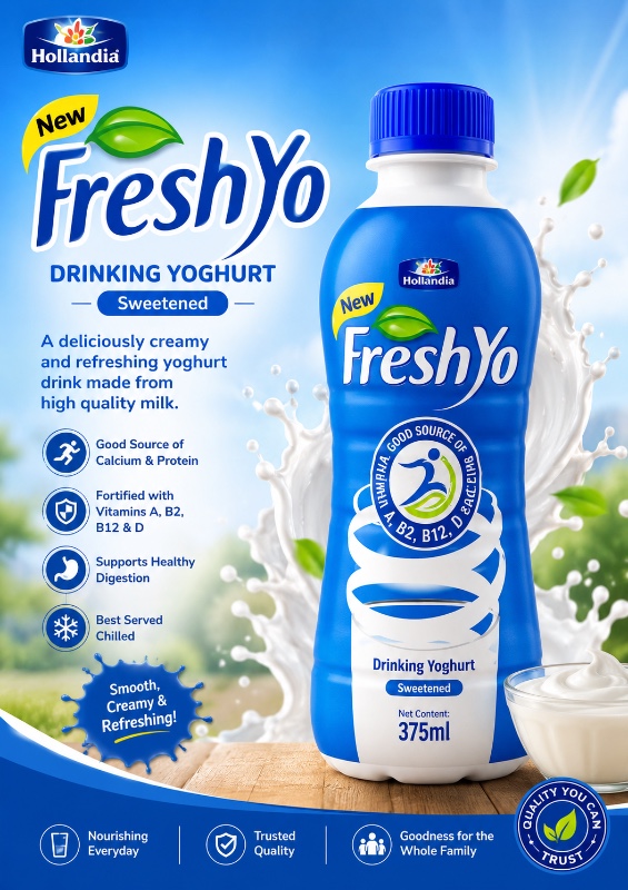 FreshYo Drinking Yoghurt – Sweetened (375ml)