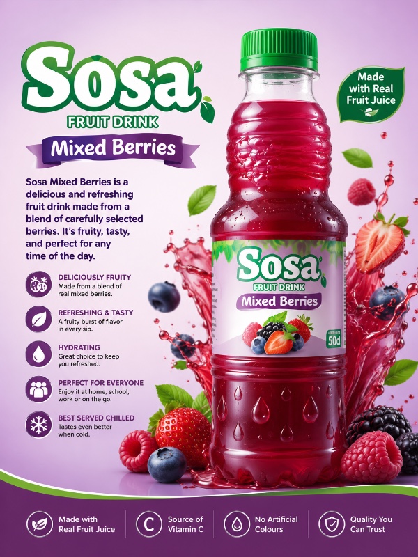 Sosa Mixed Berries Fruit Drink