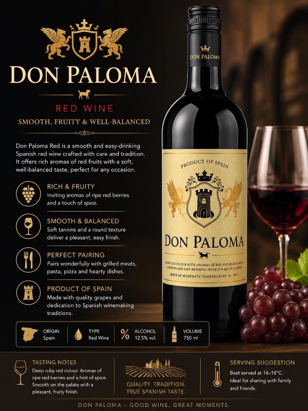 Don Paloma Spanish Red Wine 